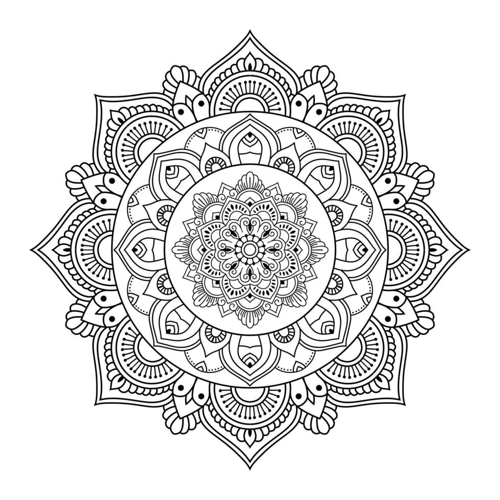 Mandala, Mandala pattern Stencil doodles, Round ornament patterns for Henna, Mehndi, Tattoo, Coloring book page vector