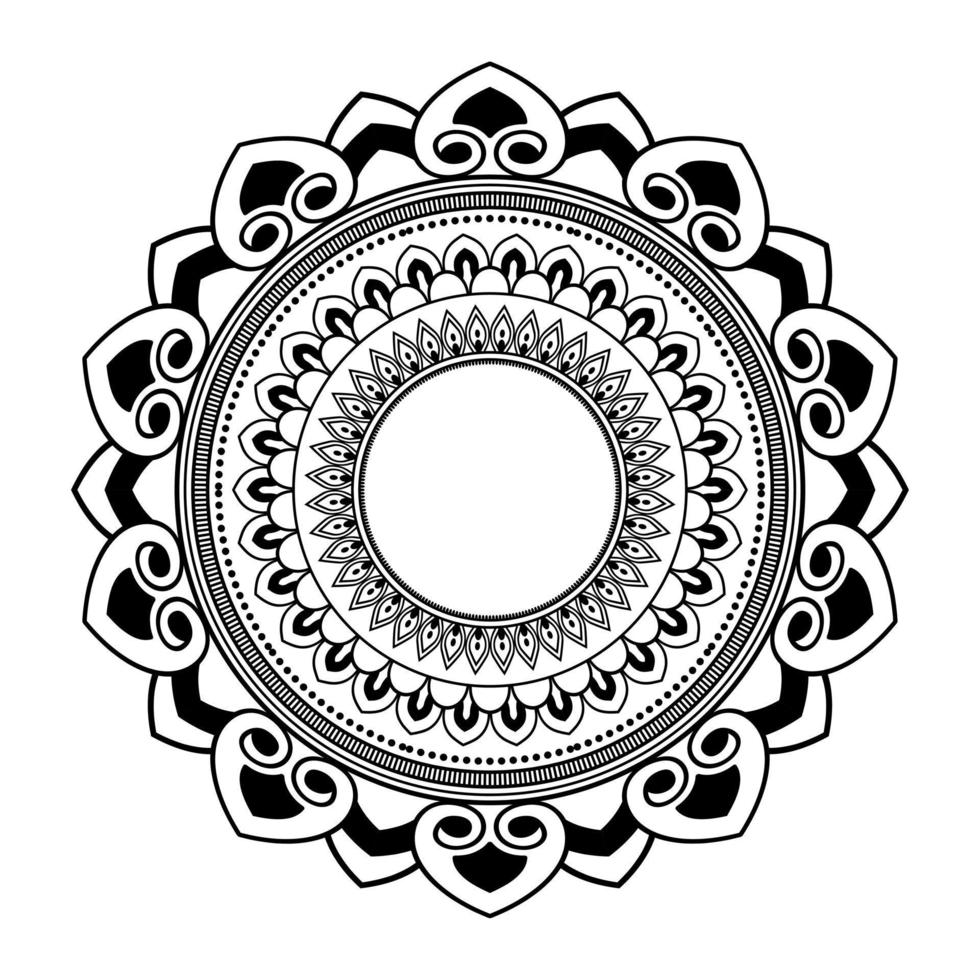 Mandala, Mandala pattern Stencil doodles, Round ornament patterns for Henna, Mehndi, Tattoo, Coloring book page vector