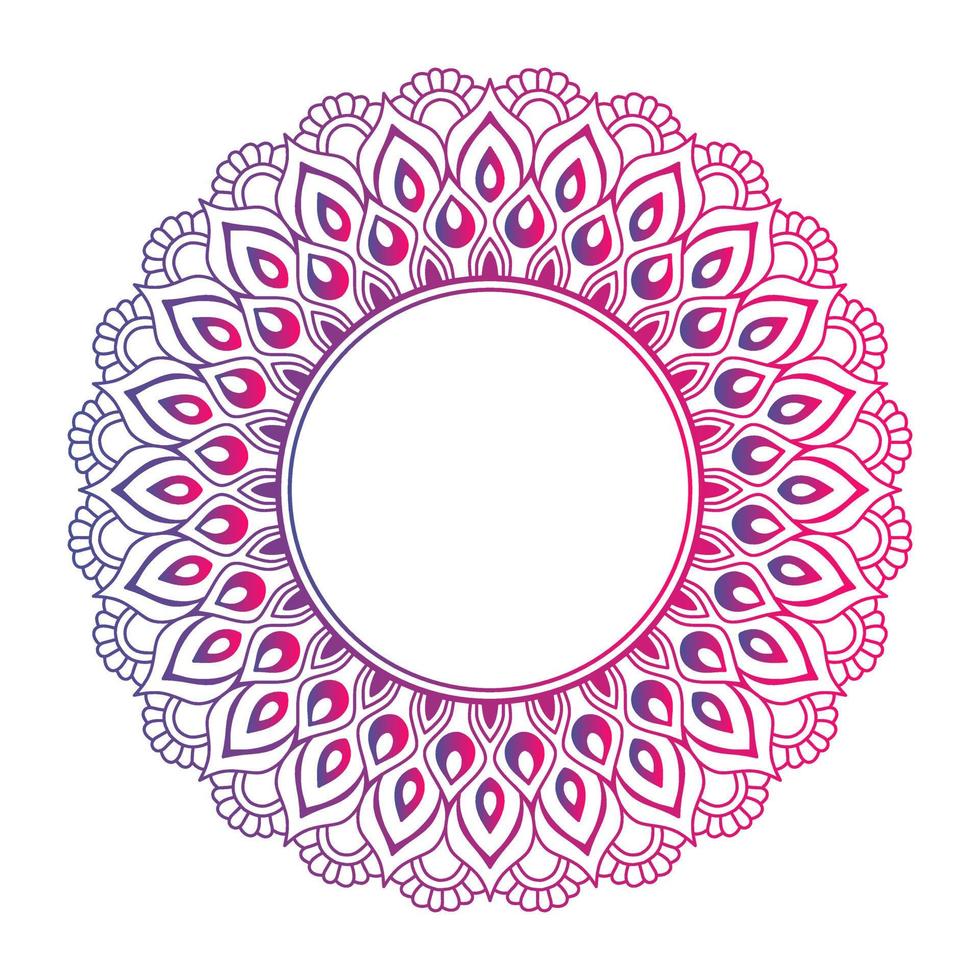 Gradient color mandala on white isolated background, Mandala with floral patterns. Ornaments vector