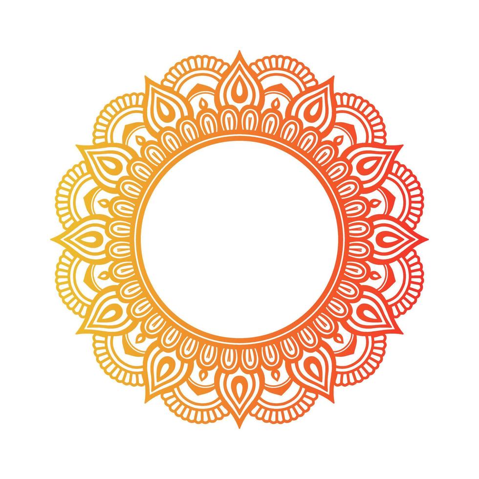 Gradient color mandala on white isolated background, Mandala with floral patterns. Ornaments vector