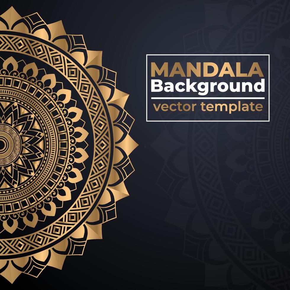 Abstract gold luxury mandala background vector illustration template, Circular ornamental arabesque pattern for print, poster, cover, brochure, flyer