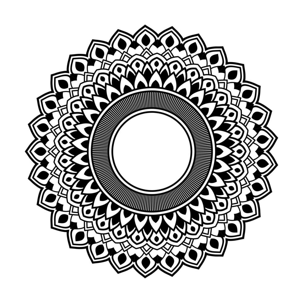 mandala, garabatos de plantilla de patrón de mandala, patrones de adorno redondo para henna, mehndi, tatuaje, página de libro para colorear vector