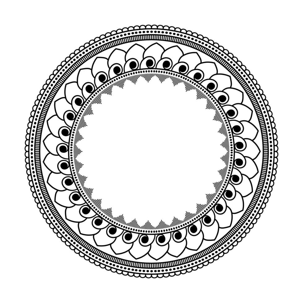 Mandala, Mandala pattern Stencil doodles, Round ornament patterns for Henna, Mehndi, Tattoo, Coloring book page vector