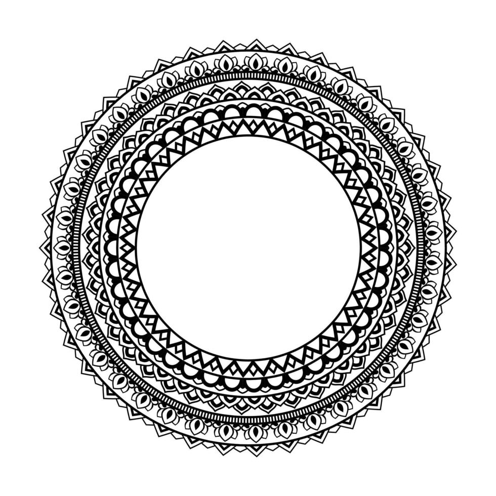 Mandala, Mandala pattern Stencil doodles, Round ornament patterns for Henna, Mehndi, Tattoo, Coloring book page vector