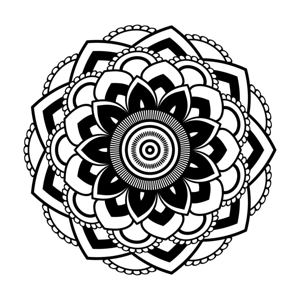 Mandala, Mandala pattern Stencil doodles, Round ornament patterns for Henna, Mehndi, Tattoo, Coloring book page vector