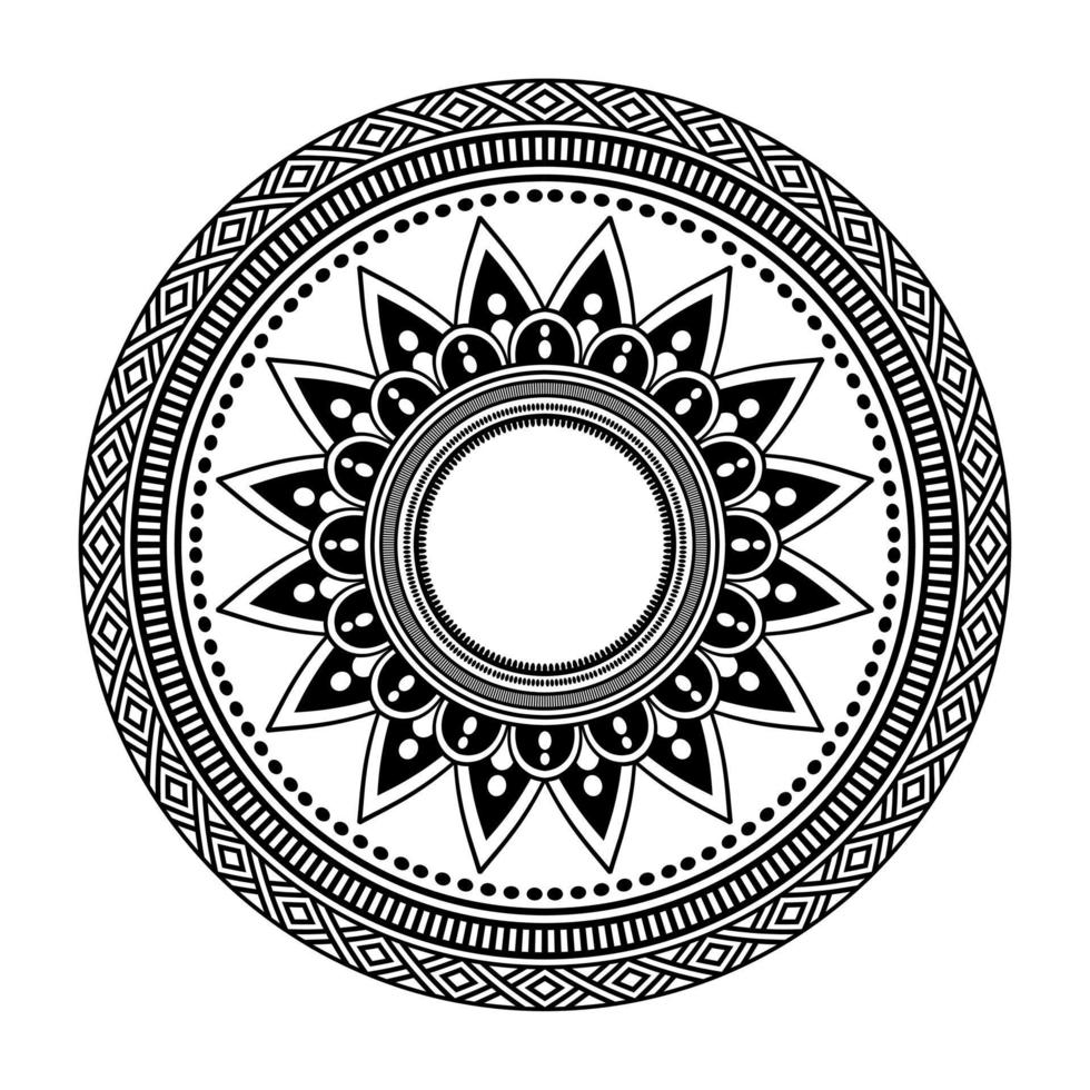 Mandala, Mandala pattern Stencil doodles, Round ornament patterns for Henna, Mehndi, Tattoo, Coloring book page vector