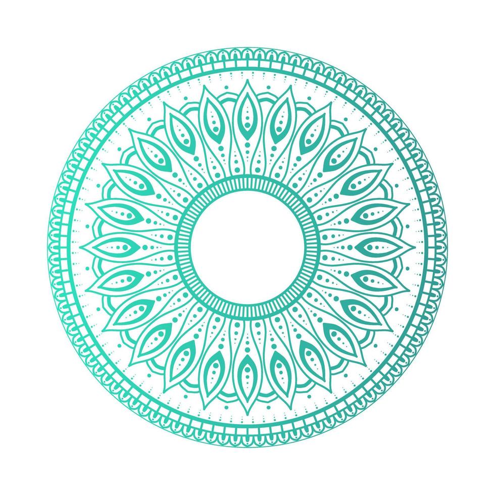 Gradient color mandala on white isolated background, Mandala with floral patterns. Ornaments vector