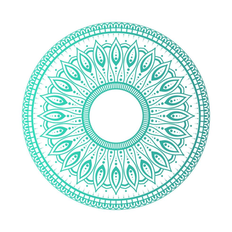 Gradient color mandala on white isolated background, Mandala with floral patterns. Ornaments vector