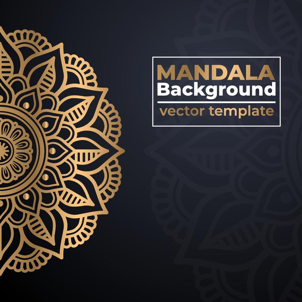 Abstract gold luxury mandala background vector illustration template, Circular ornamental arabesque pattern for print, poster, cover, brochure, flyer