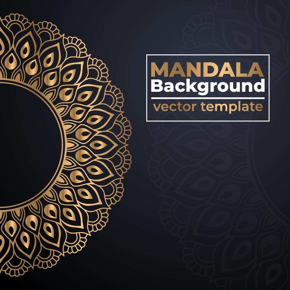 Abstract gold luxury mandala background vector illustration template, Circular ornamental arabesque pattern for print, poster, cover, brochure, flyer