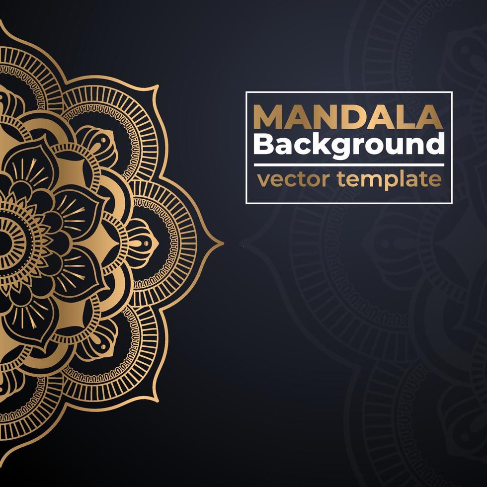 Abstract gold luxury mandala background vector illustration template, Circular ornamental arabesque pattern for print, poster, cover, brochure, flyer