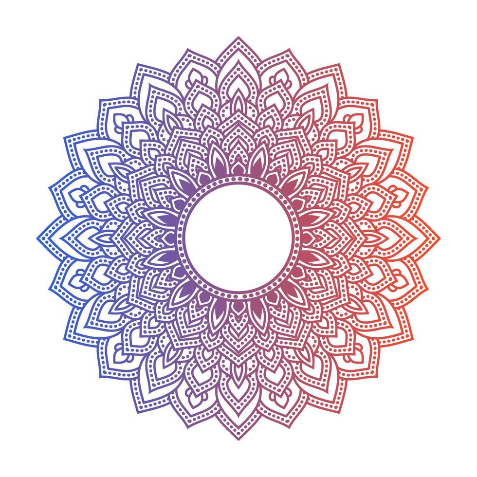 Gradient color mandala on white isolated background, Mandala with floral patterns. Ornaments vector