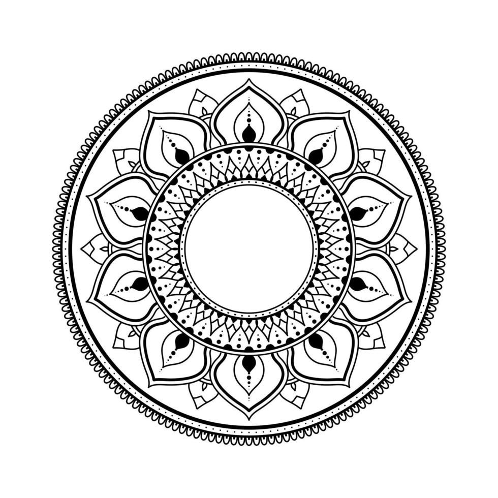 Mandala, Mandala pattern Stencil doodles, Round ornament patterns for Henna, Mehndi, Tattoo, Coloring book page vector