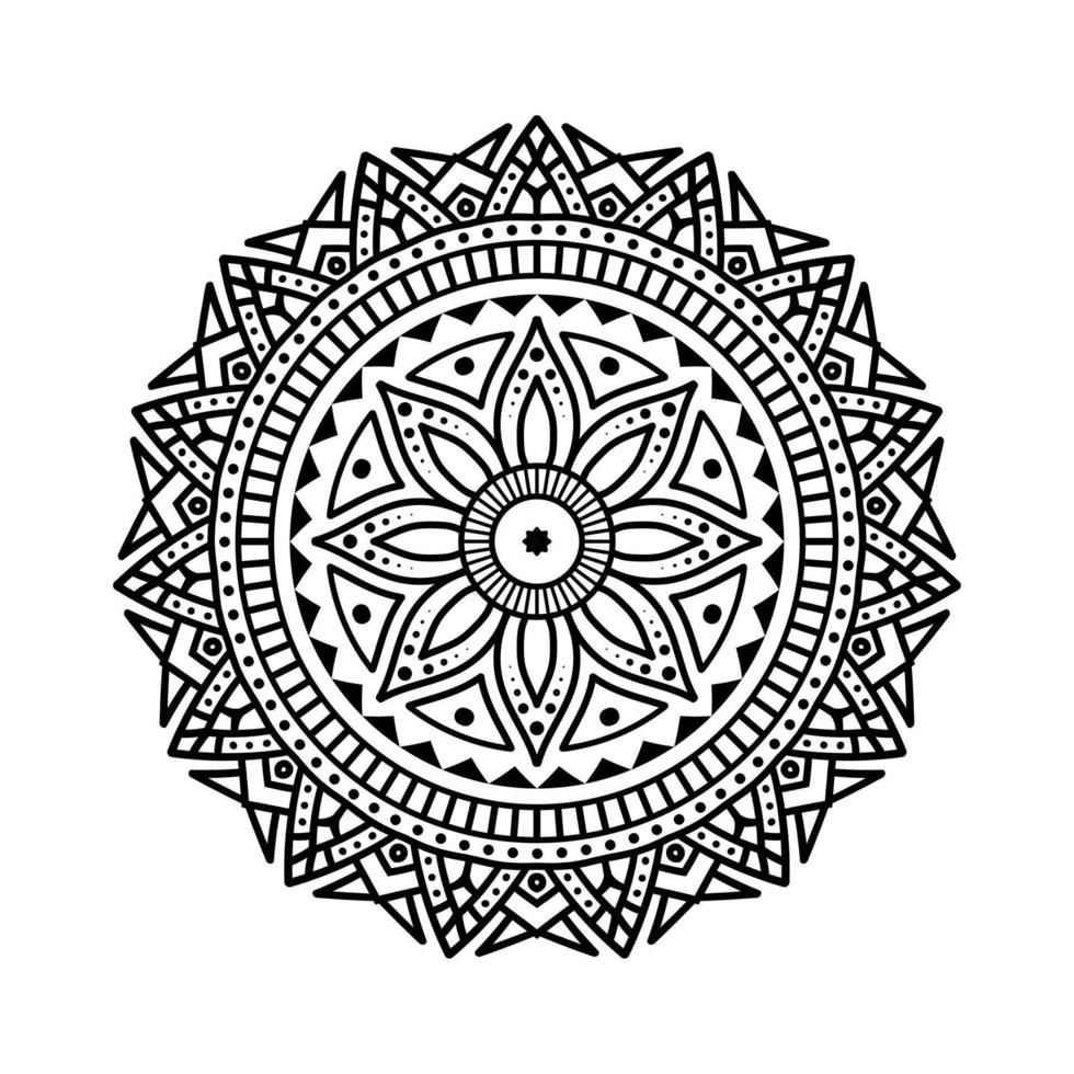 Mandala, Mandala pattern Stencil doodles, Round ornament patterns for Henna, Mehndi, Tattoo, Coloring book page vector