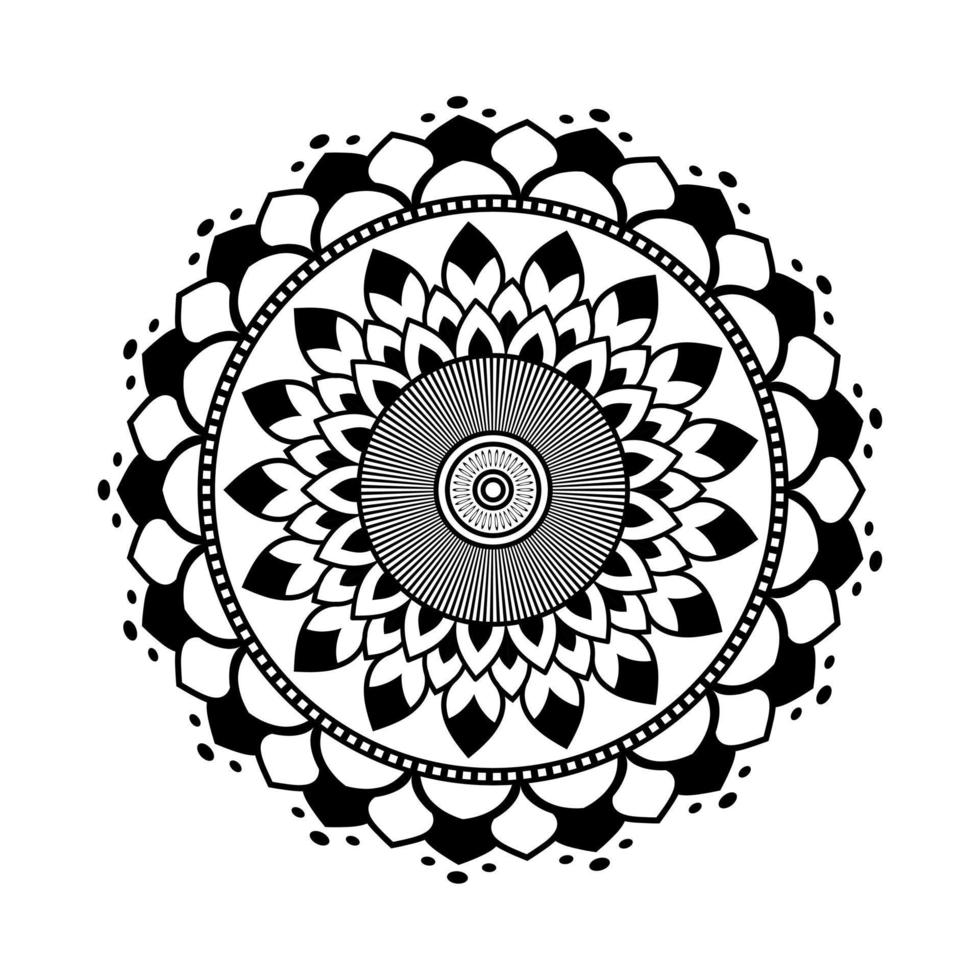 Mandala, Mandala pattern Stencil doodles, Round ornament patterns for Henna, Mehndi, Tattoo, Coloring book page vector