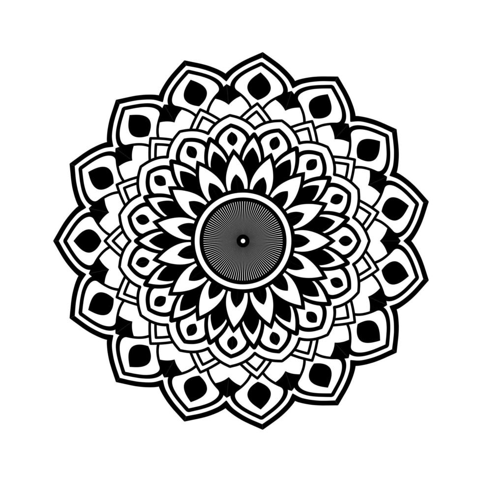 mandala, garabatos de plantilla de patrón de mandala, patrones de adorno redondo para henna, mehndi, tatuaje, página de libro para colorear vector