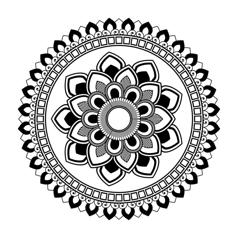 Mandala, Mandala pattern Stencil doodles, Round ornament patterns for Henna, Mehndi, Tattoo, Coloring book page vector