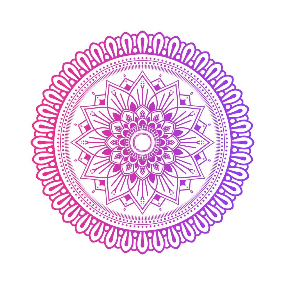 Gradient color mandala on white isolated background, Mandala with floral patterns. Ornaments vector