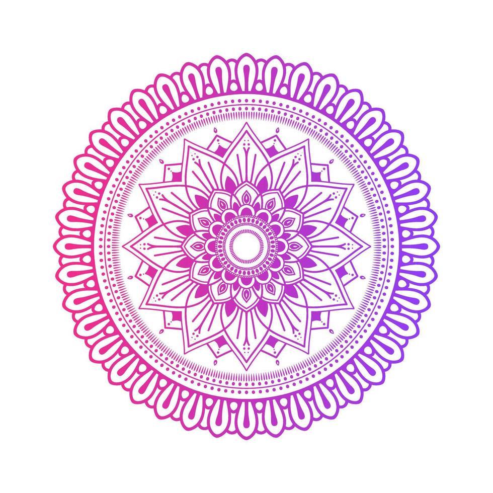 Gradient color mandala on white isolated background, Mandala with floral patterns. Ornaments vector