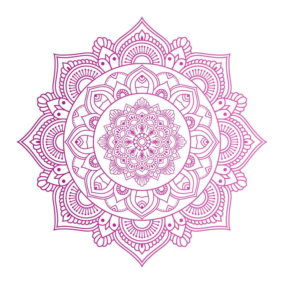 Gradient color mandala on white isolated background, Mandala with floral patterns. Ornaments vector