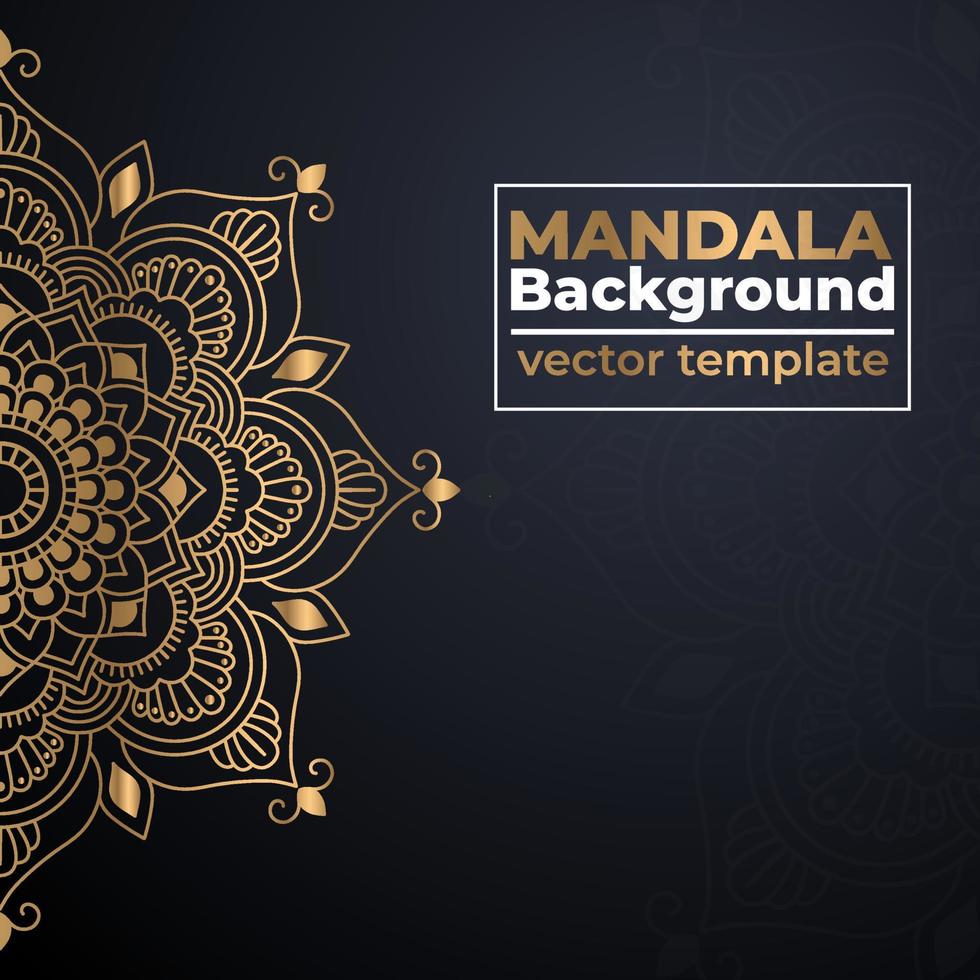 Abstract gold luxury mandala background vector illustration template, Circular ornamental arabesque pattern for print, poster, cover, brochure, flyer