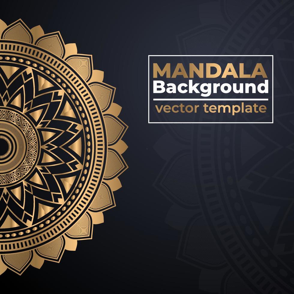 Abstract gold luxury mandala background vector illustration template, Circular ornamental arabesque pattern for print, poster, cover, brochure, flyer