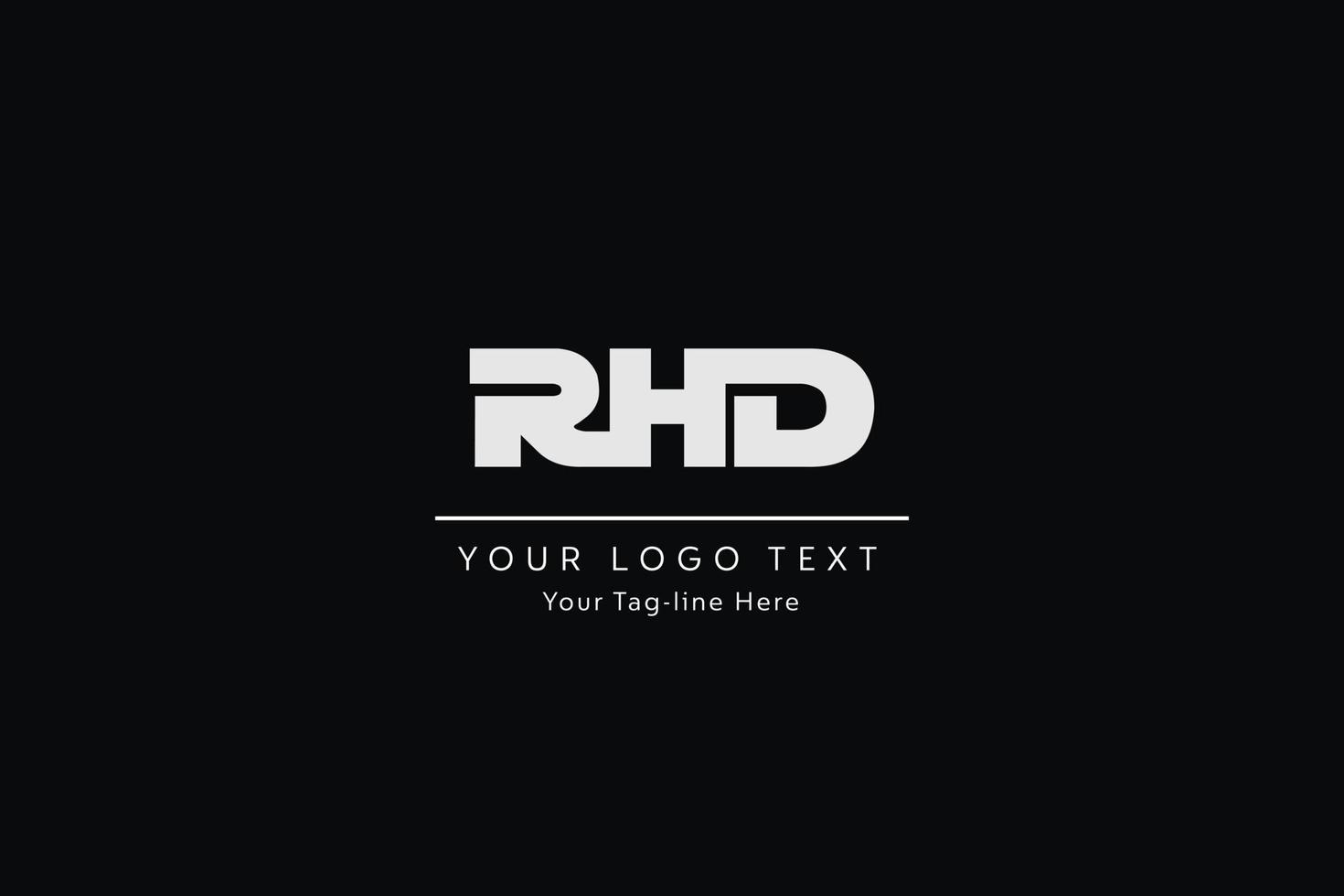 diseño del logotipo de la letra rhd. Ilustración de vector de icono de letras rhd moderno creativo.