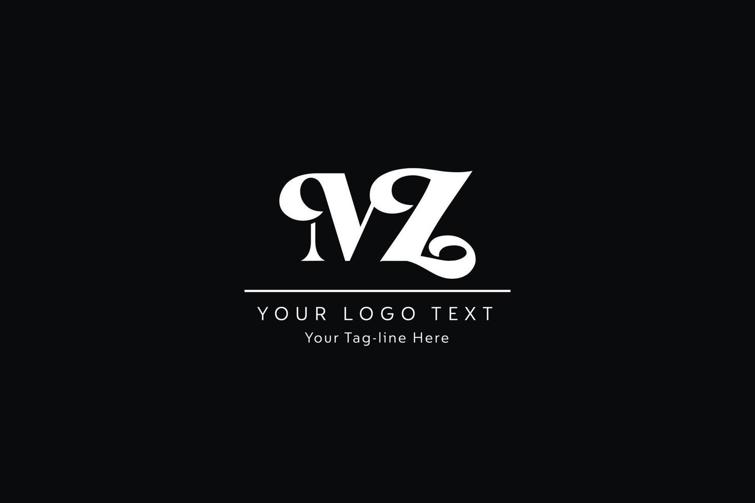 diseño del logotipo de la letra mz. ilustración de vector de icono de letras zm moderno creativo.