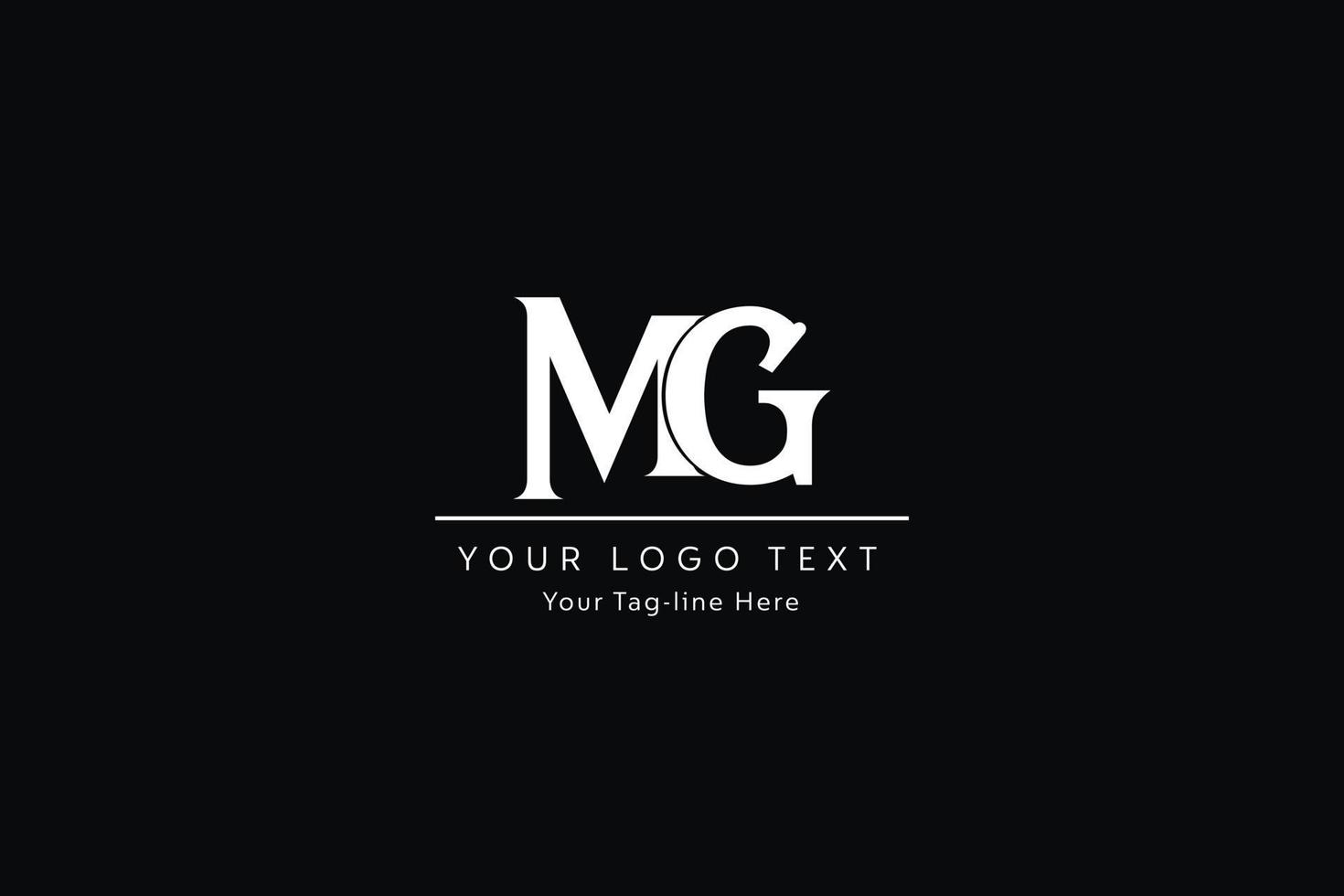 diseño del logotipo de la letra mg. Ilustración de vector de icono de letras gm moderno creativo.