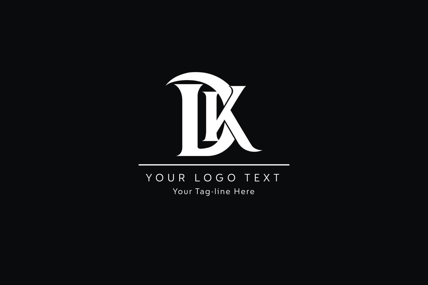 diseño del logotipo de la letra dk. Ilustración de vector de icono de letras dk moderno creativo.