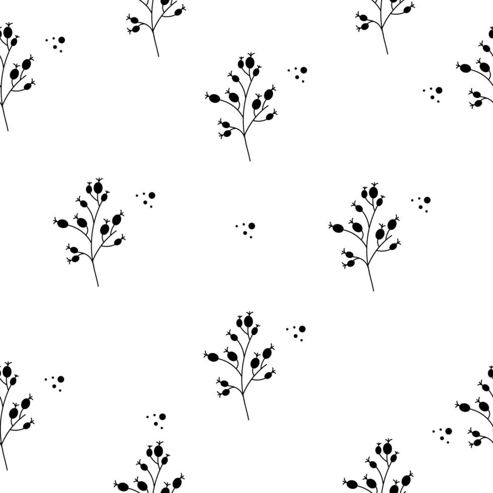 Pattern of plant, grass silhouette. Vector