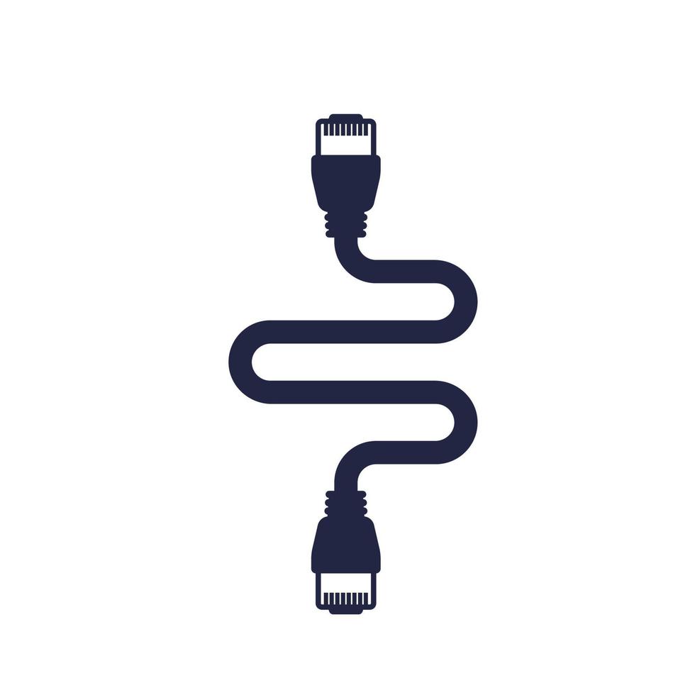 cable ethernet para internet y lan, icono vectorial vector