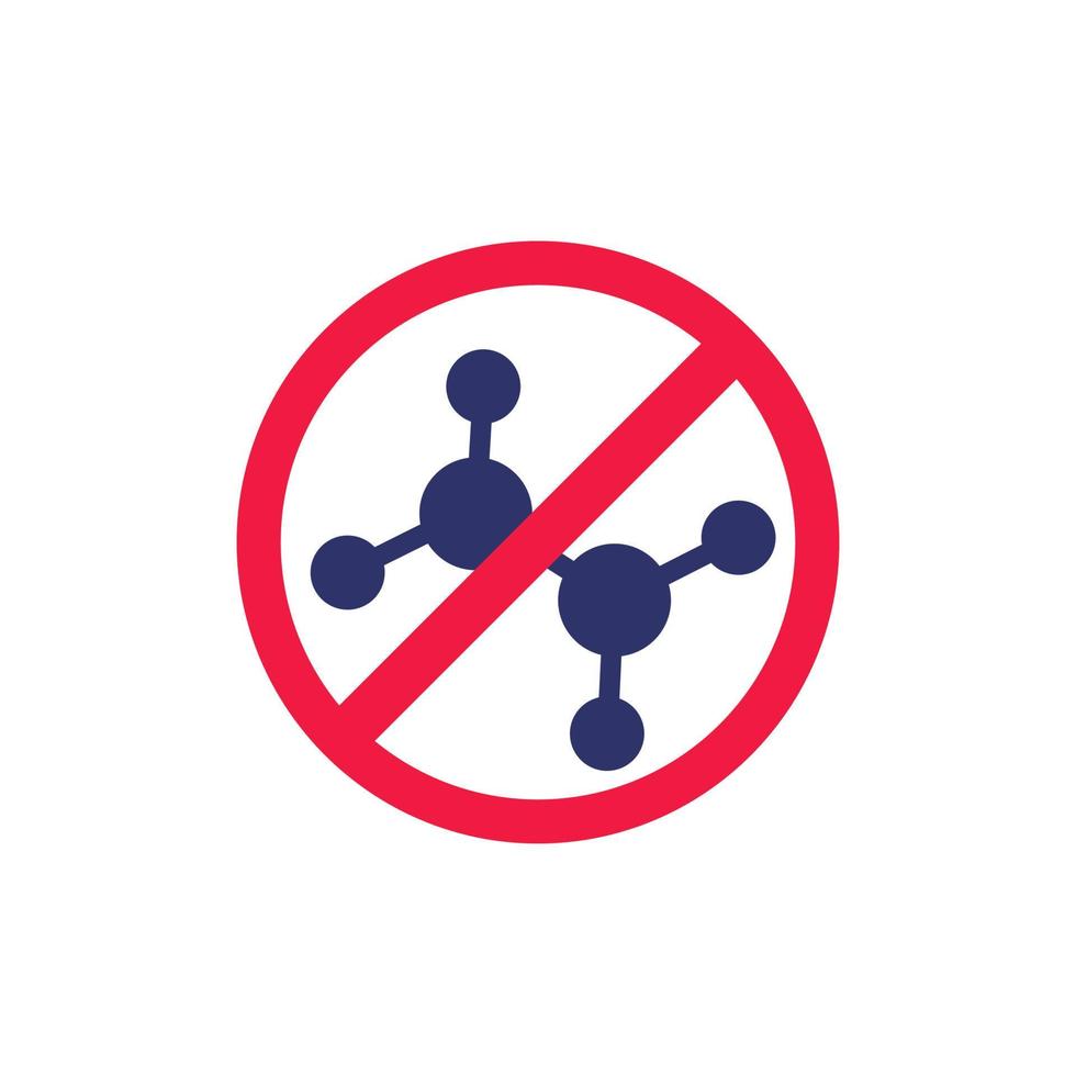Chemical free icon with a molecule vector