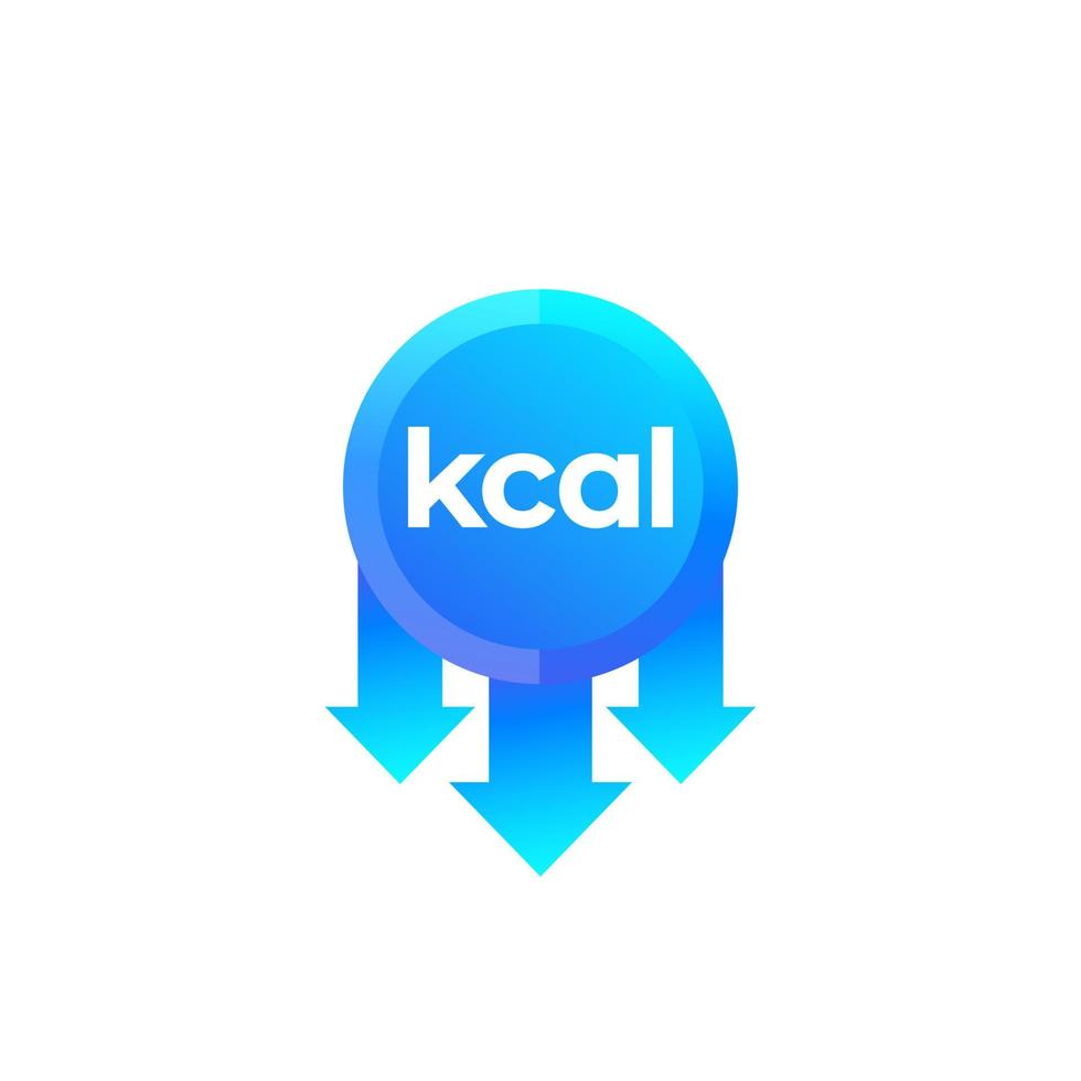 reducción de kcal, icono de vector de calorías cortadas