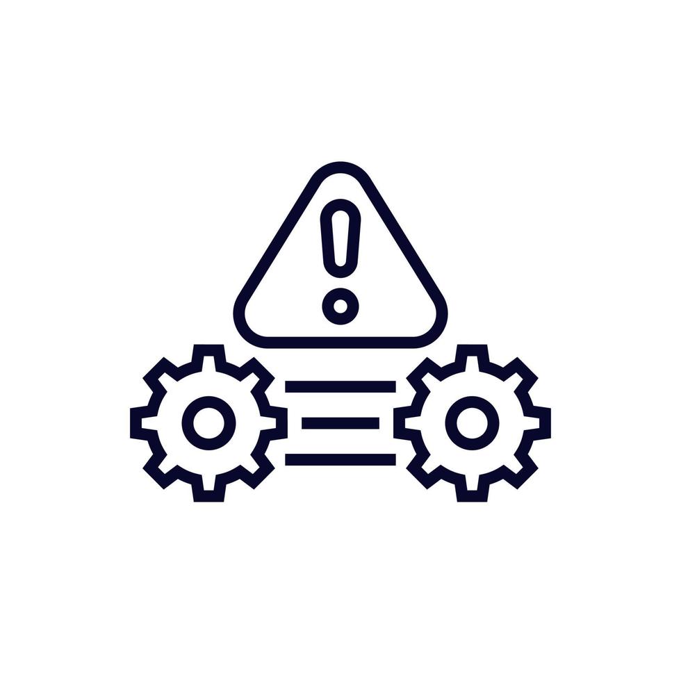error in process or operations line icon vector