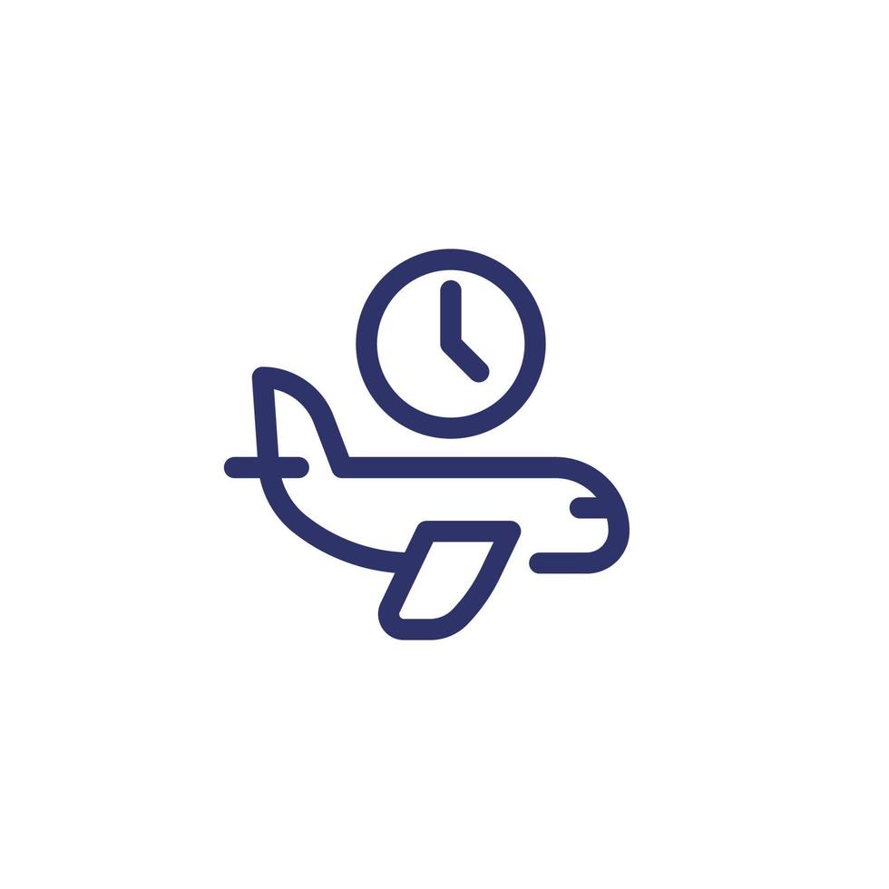flight time, delay line icon vector