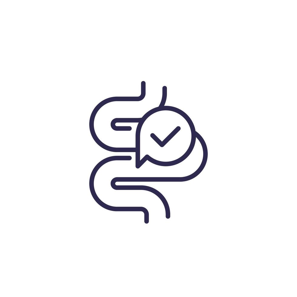 good digestion line icon with intestine vector