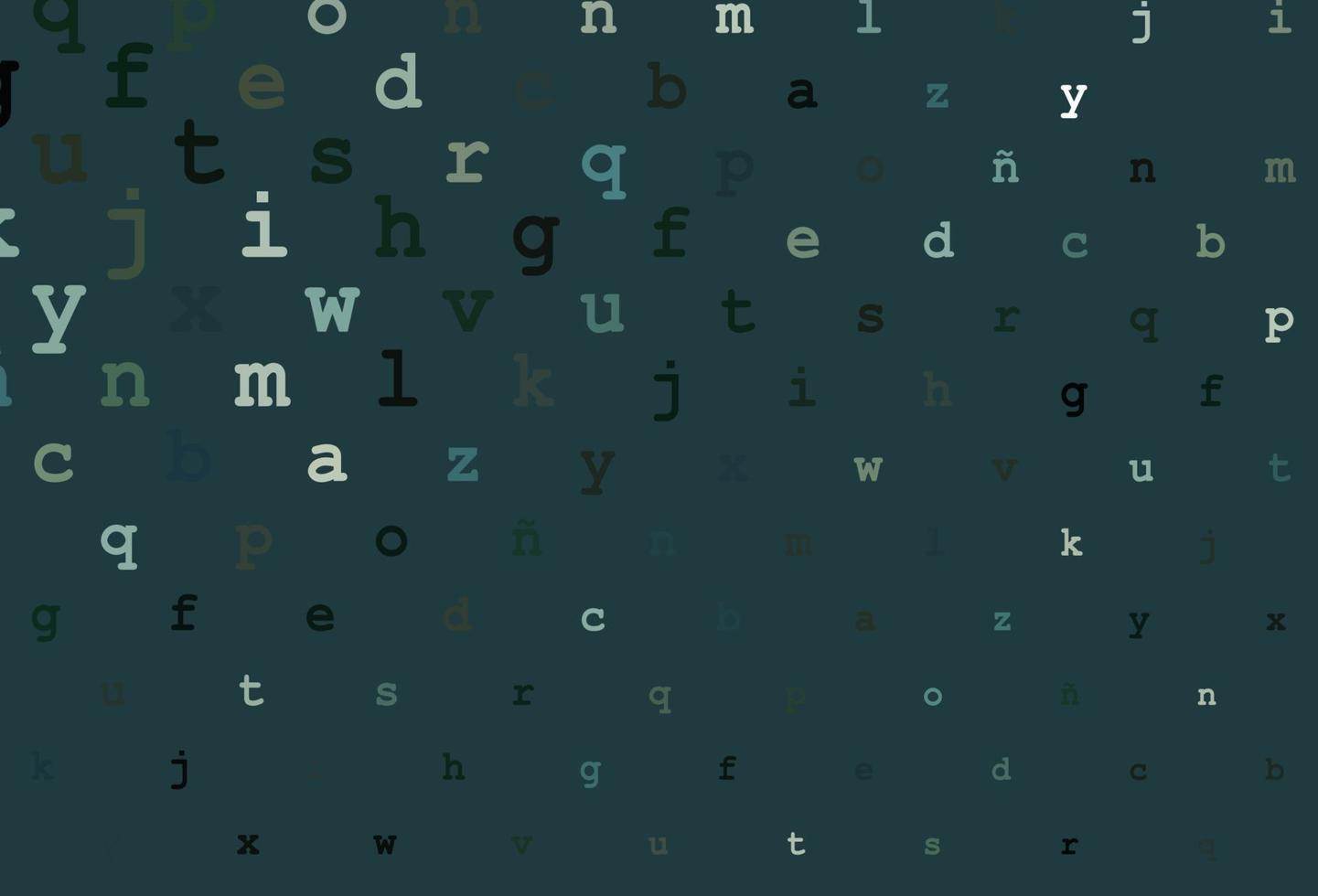 plantilla de vector verde oscuro con letras aisladas.