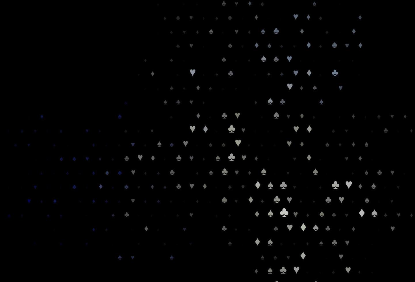 Dark black vector background with cards signs.