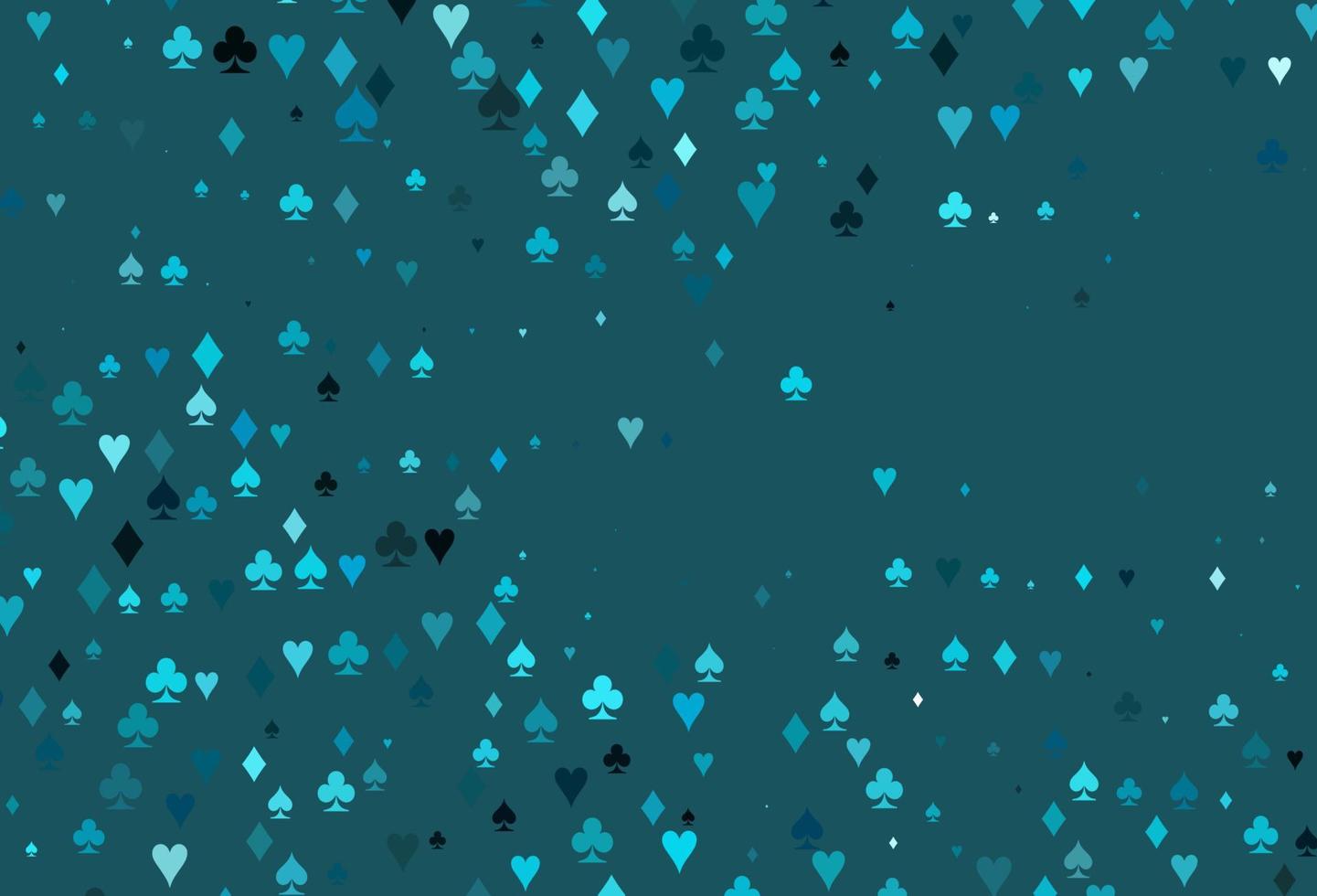 plantilla de vector azul claro con símbolos de póquer.