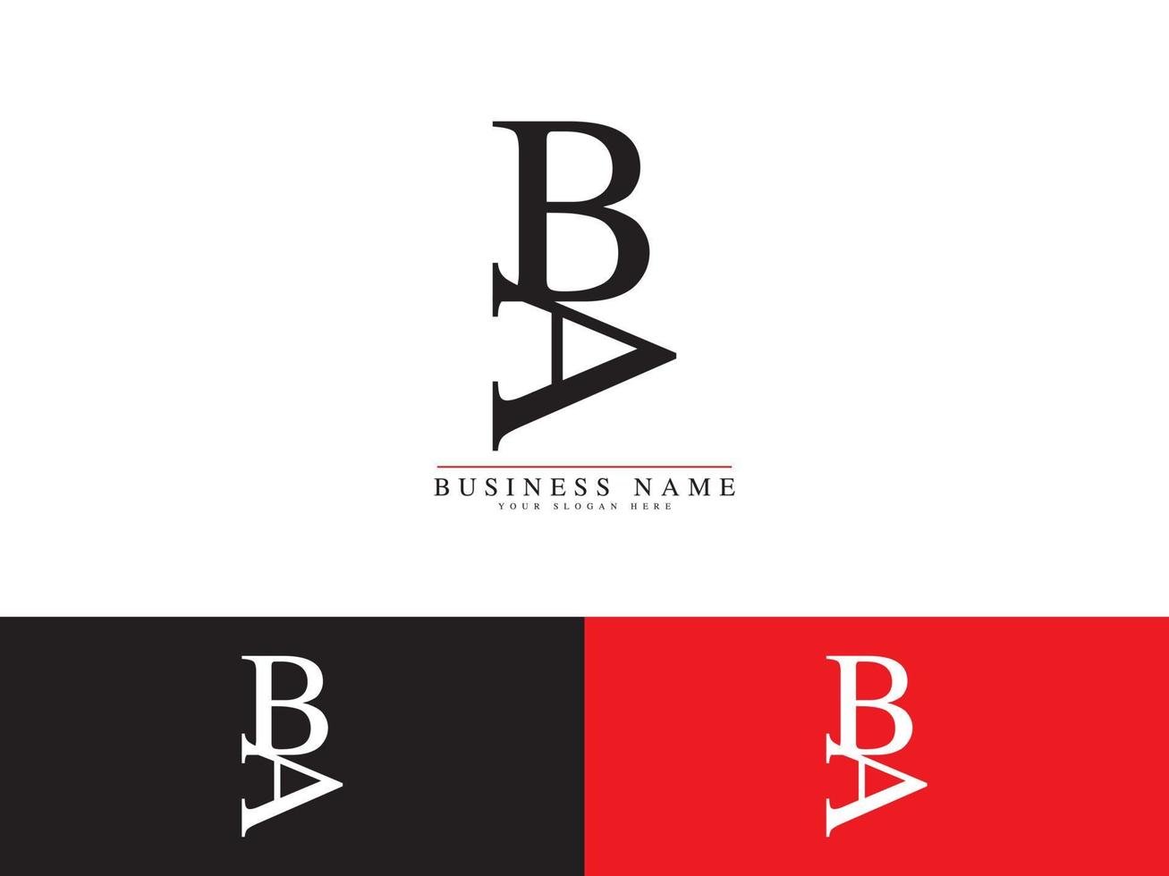 Letter BA AB Logo Icon Design vector