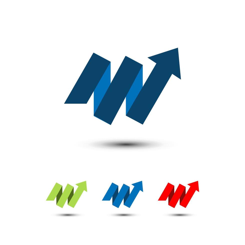abstract graph and arrow for economics corporate business finance marketing logo vector