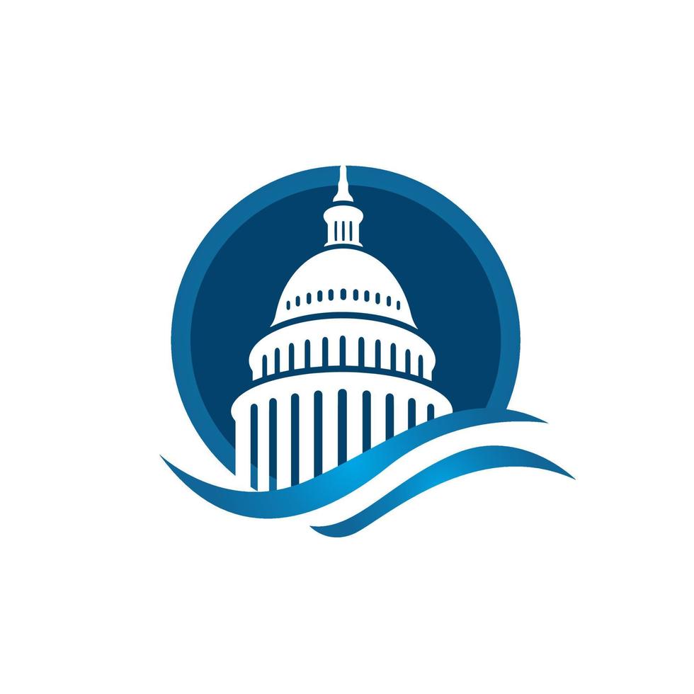 creative simple american capitol building vector logo design