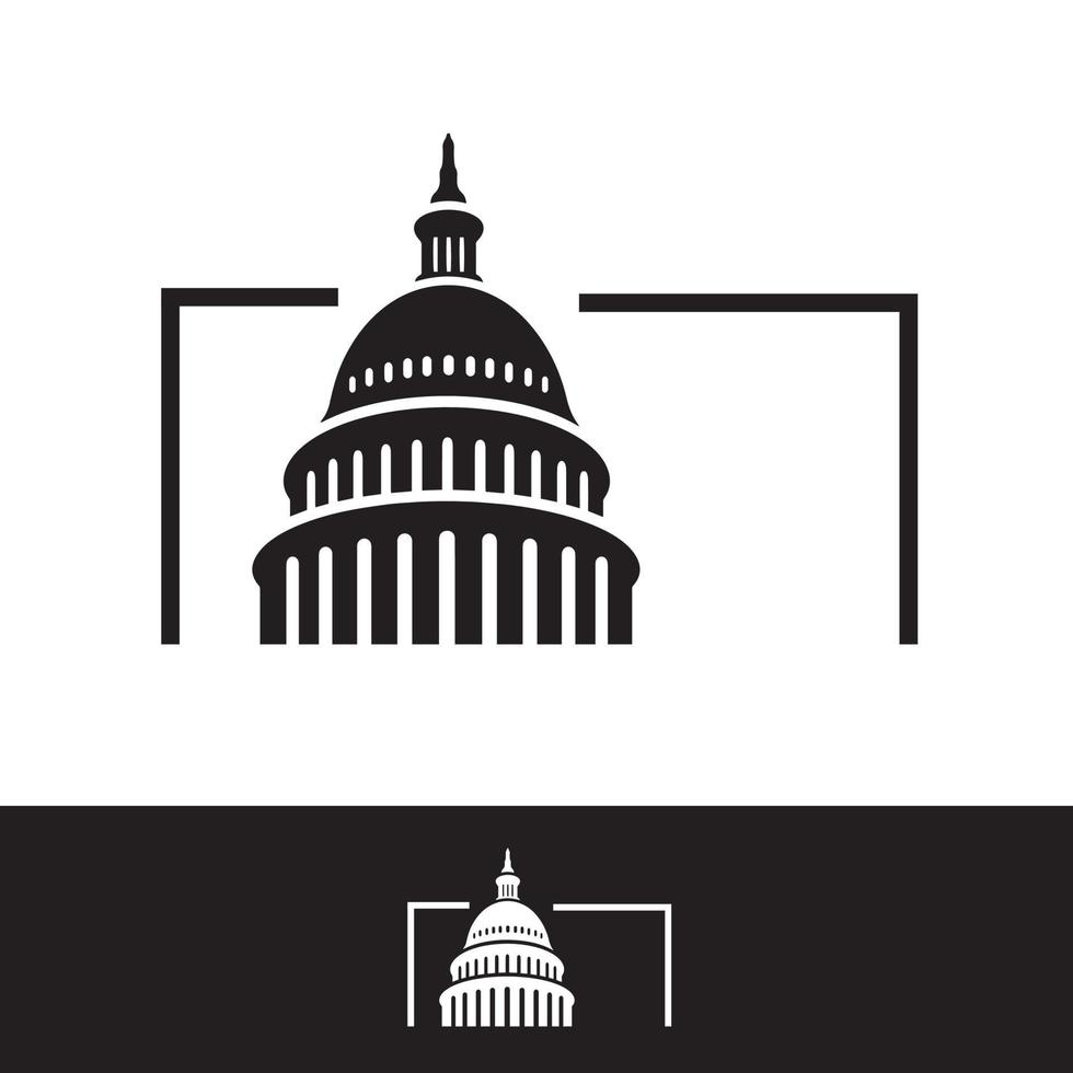 creative simple american capitol building vector logo design