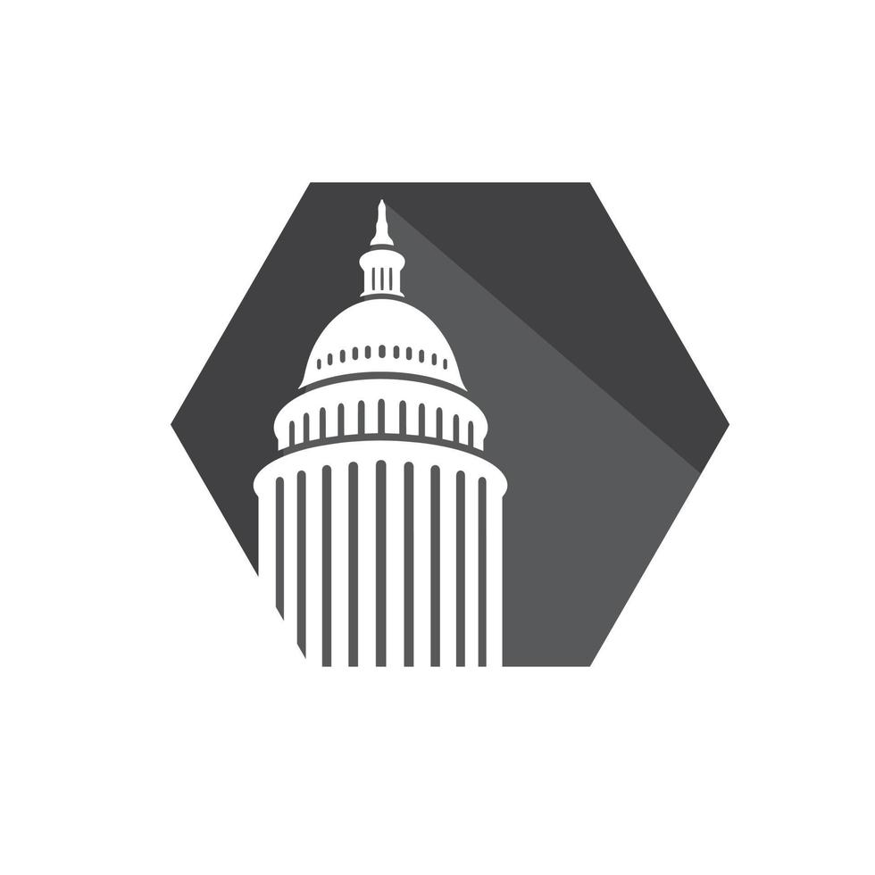 Government icon Premium Creative Capitol building logo vector design Iconic Landmark illustrations