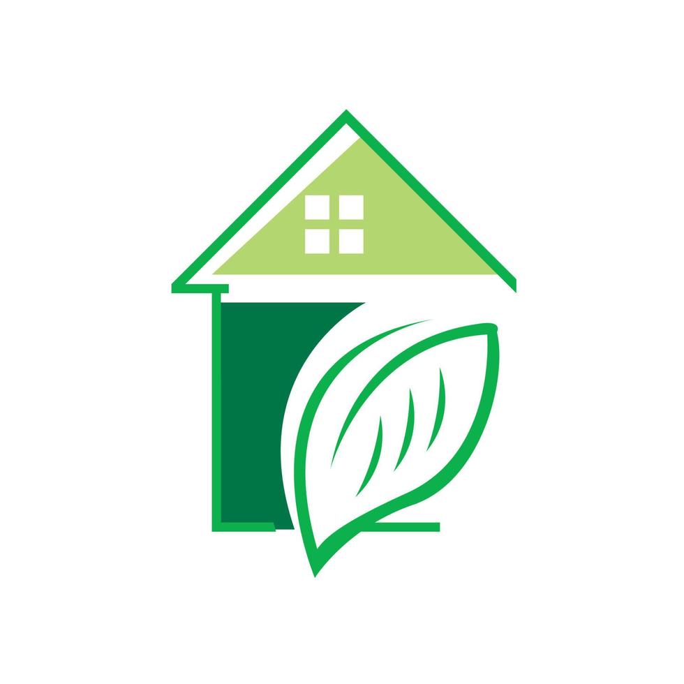 diseño de icono de vector de logotipo de casa verde ecológico hogar amigable con el medio ambiente