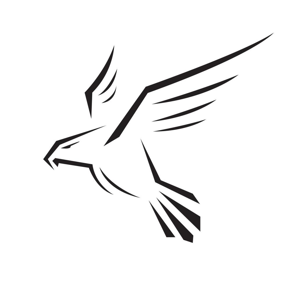 plantilla de ilustración de icono de diseño de logotipo de vector de águila de halcón