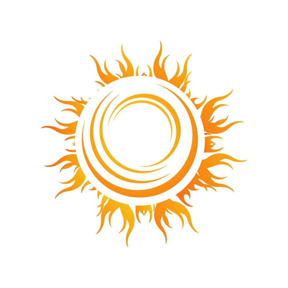 Sun logo icon vector illustration a Sunshine element of yellow sun burst star symbol