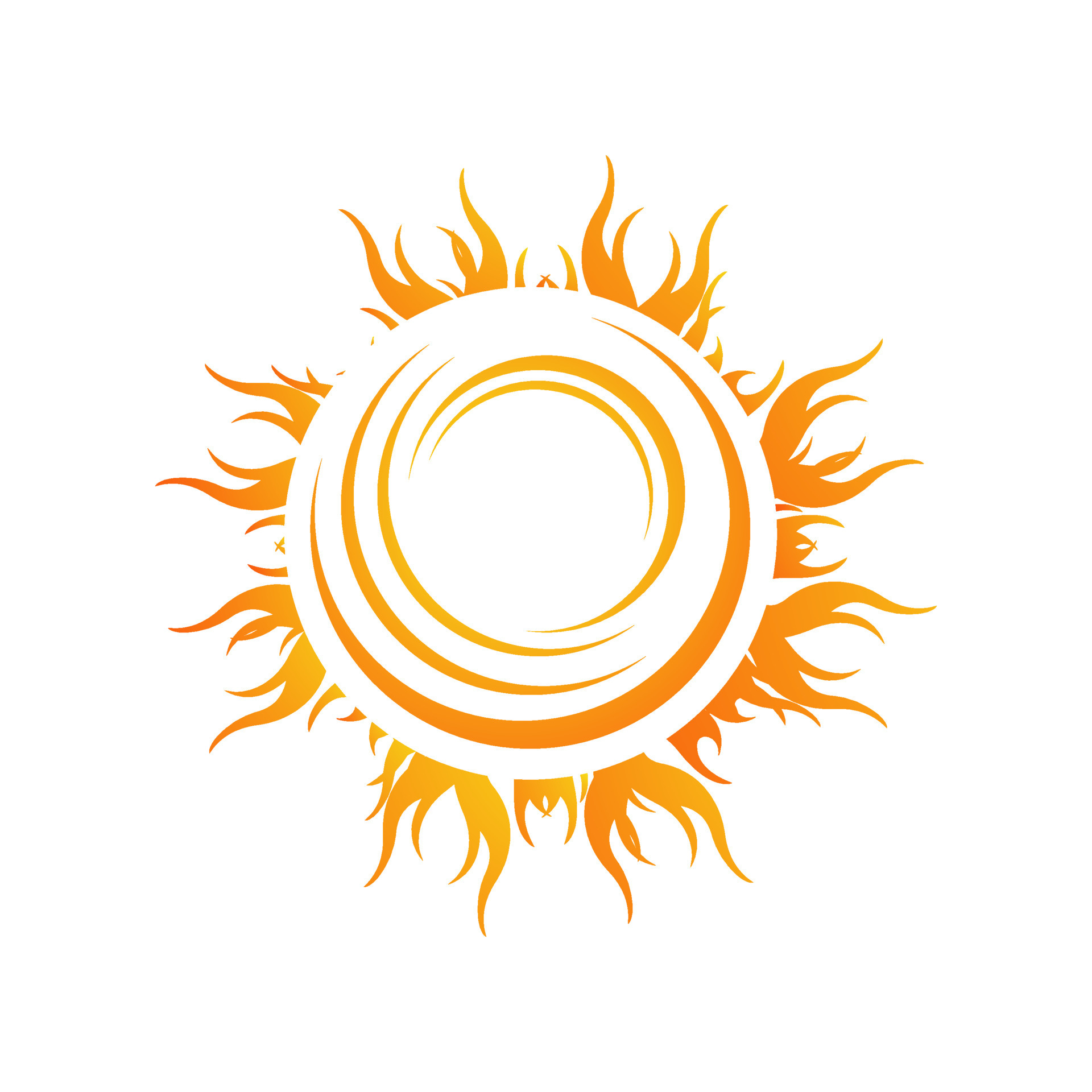 Sun logo icon vector illustration a Sunshine element of yellow sun