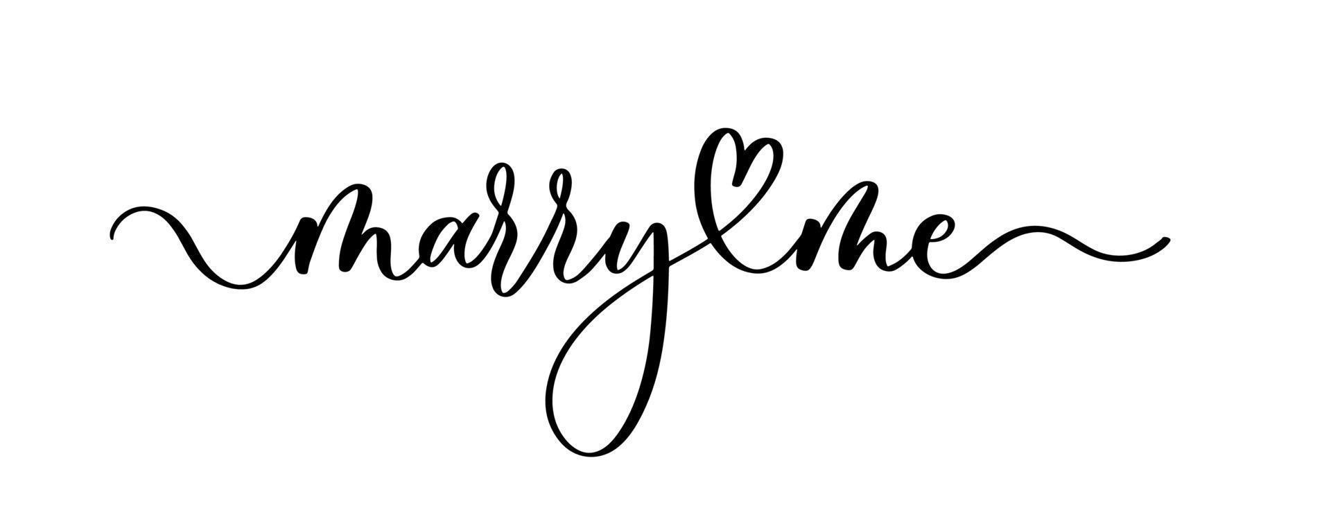 Marry me - vector calligraphic inscription with smooth lines.